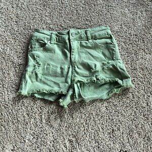 Green Jean Shorts
